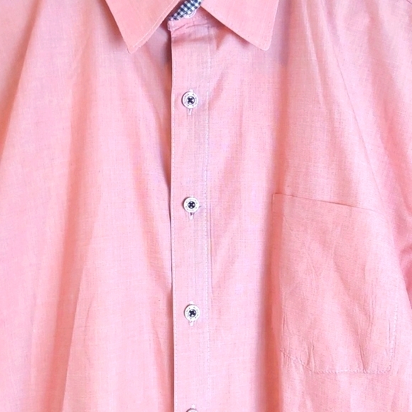Alquima Elemental Mens Pink Buttondown Contrast Cuff Dress Shirt Preppy Sz.Large - Picture 4 of 11